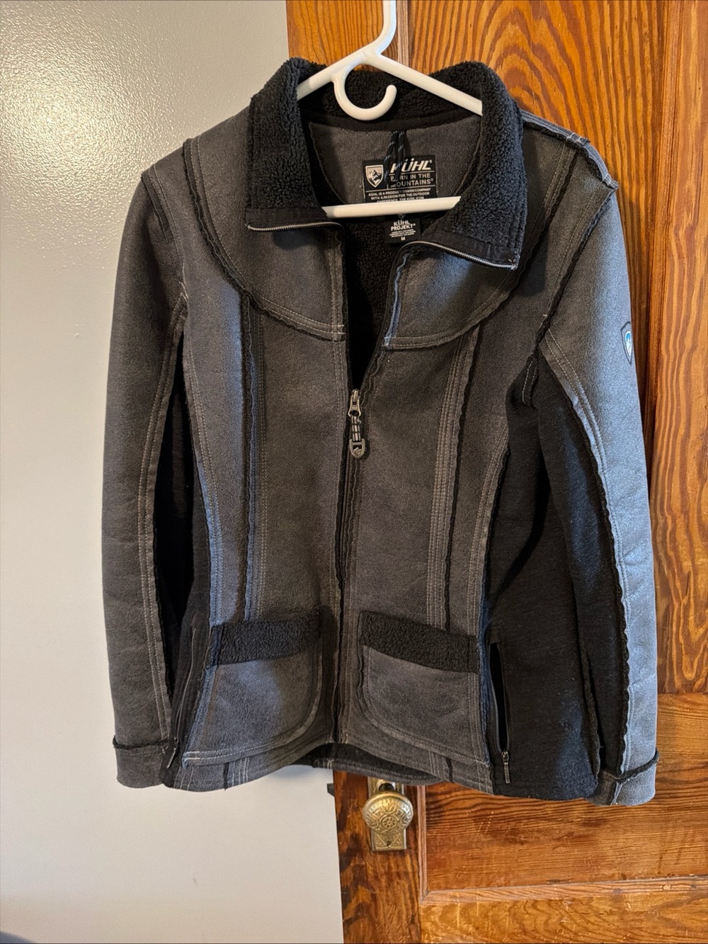 Kuhl Women's Dani Sherpa Grey Zip Jacket Medium
